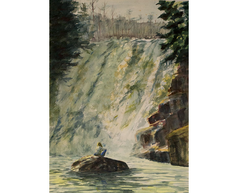 Jacki Under Waterfall